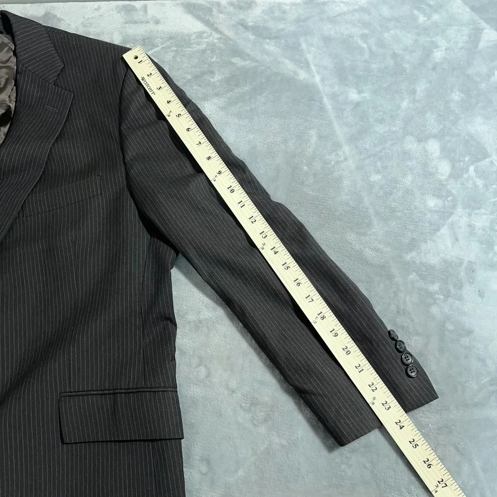 Brooks Brothers Regent Suit Jacket Mens 44R Gray Brown Striped Wool Blazer Italy